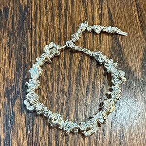Pilgrim Silver Textured Nugget Bracelet